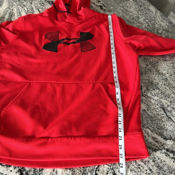 Under Armour sweatshirt, size large, red, hoodie, front pouch, long sleeve - Picture 9 of 10